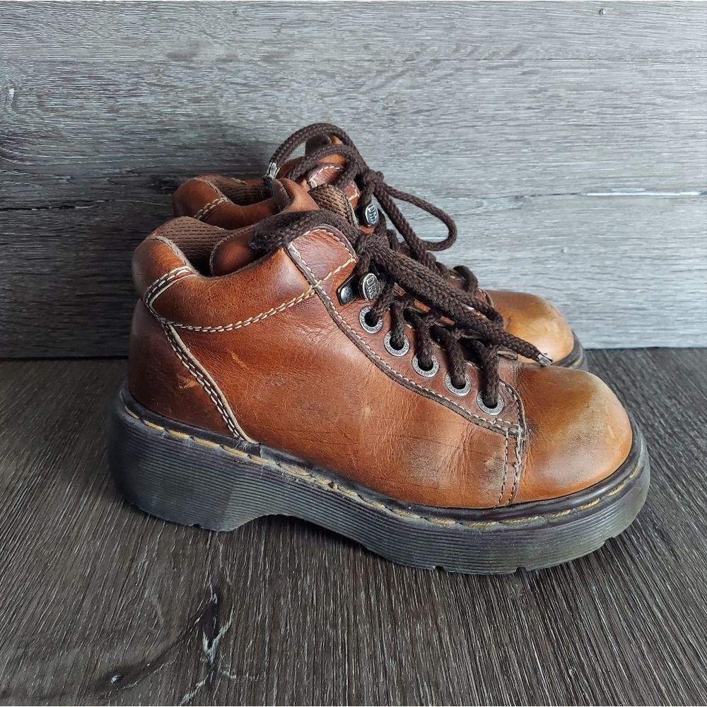 Dr. Martens Doc Vintage 8542 Chunky Platform 5 Eye Leather Lace Up Boot Size 5